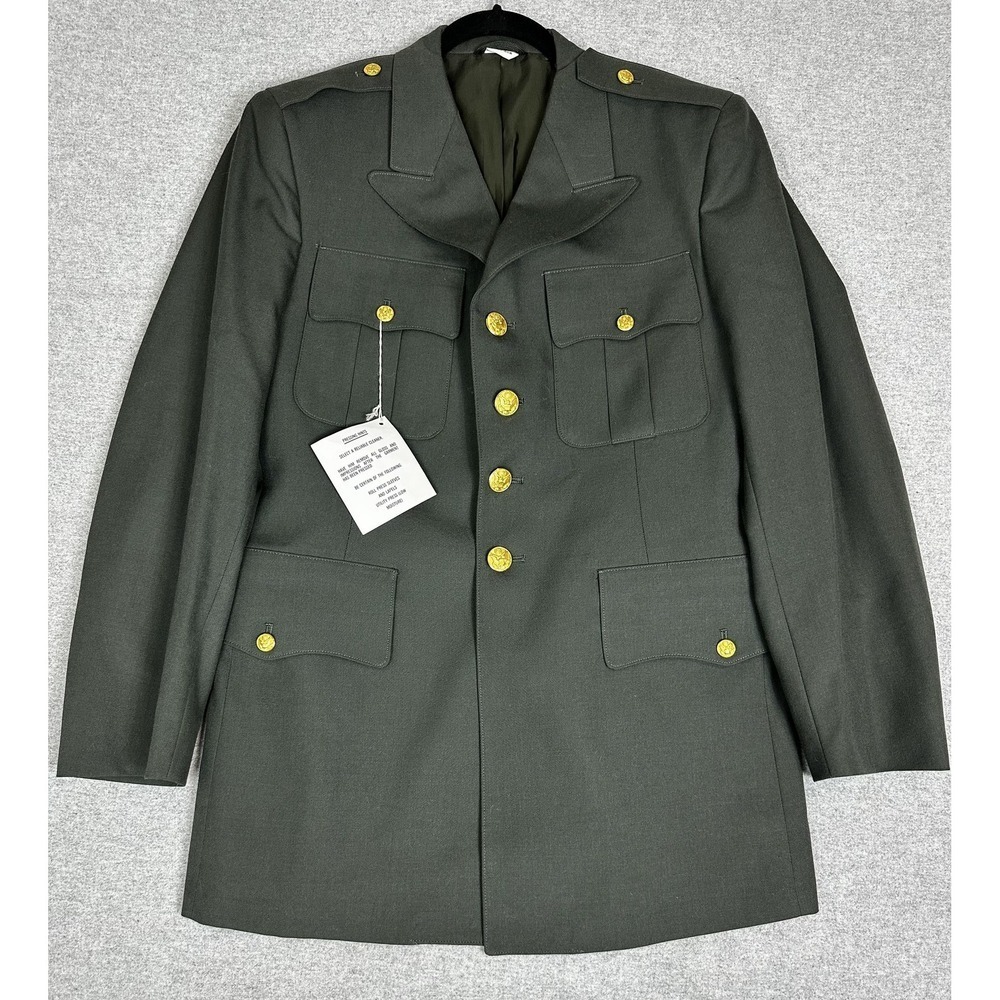 US Army‎ Service Dress Coat Mens 41R Army Green Class A Jacket Brass Buttons
